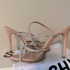 Schutz Size 8 - Crystal / Transparent/ Sweet Rose